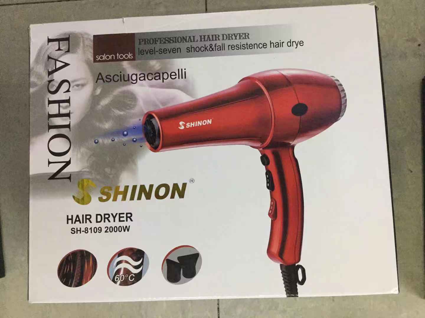 Shinon Professional Hair Dryer 8109 (2000W) - Red Edition