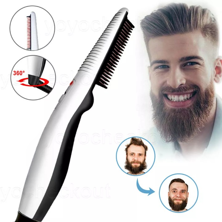 Multi-Functional Men's Beard & Hair Straightener Comb - Imported