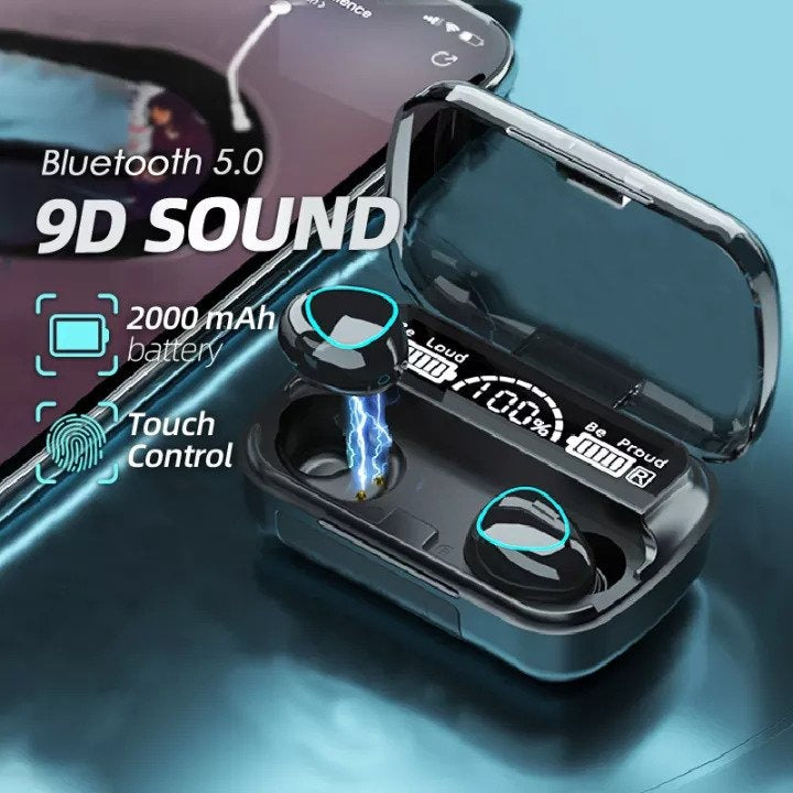DaMix Original M10 Bluetooth Earbuds - LED Display & Power Bank Case