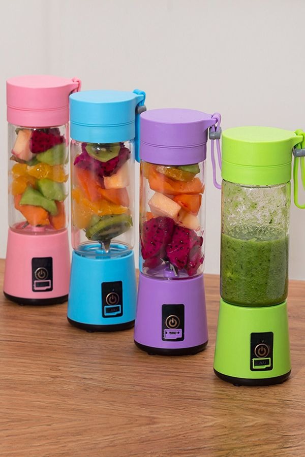 Rechargeable Portable Mini Juicer Blender – 6 Blades, 380ml Outdoor Juicing Cup