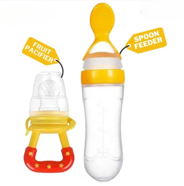 Food Pacifier + Feeder Spoon | Fresh Fruit & Baby Feeding Safe Fruit Feeder (Random Color)