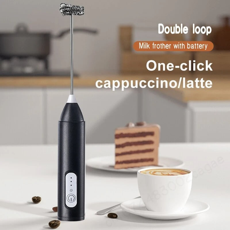 Wireless Electric Milk Frother – Type-C Handheld Coffee Whisk