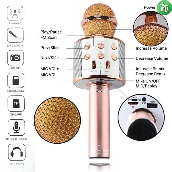 WS-858 Wireless Karaoke Microphone Speaker thumbnail 5