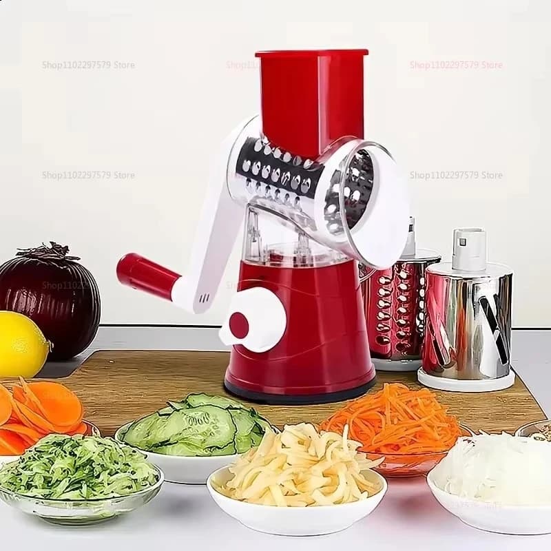 Manual Rotary Vegetable Grater with 3 Drums — detail 2