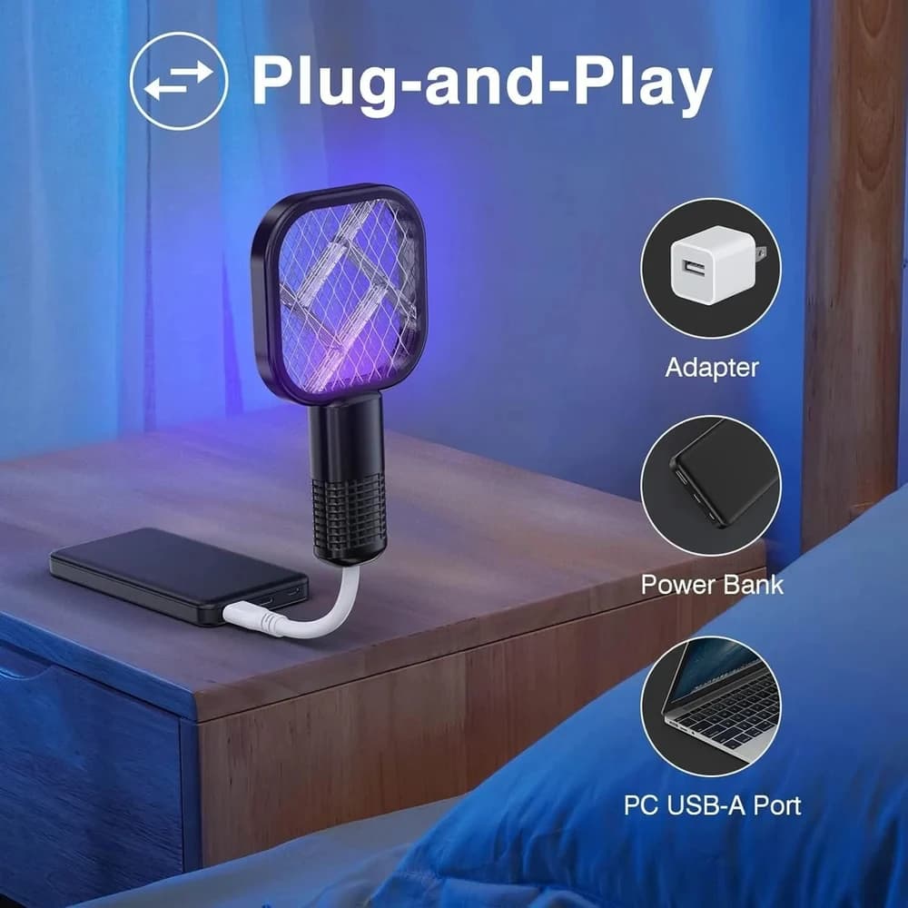 USB Rechargeable Mosquito Racket with UV Light thumbnail 4