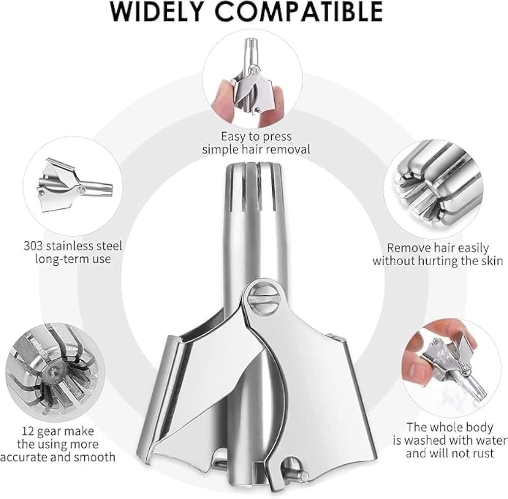 Manual Stainless Steel Nose Hair Trimmer thumbnail 4