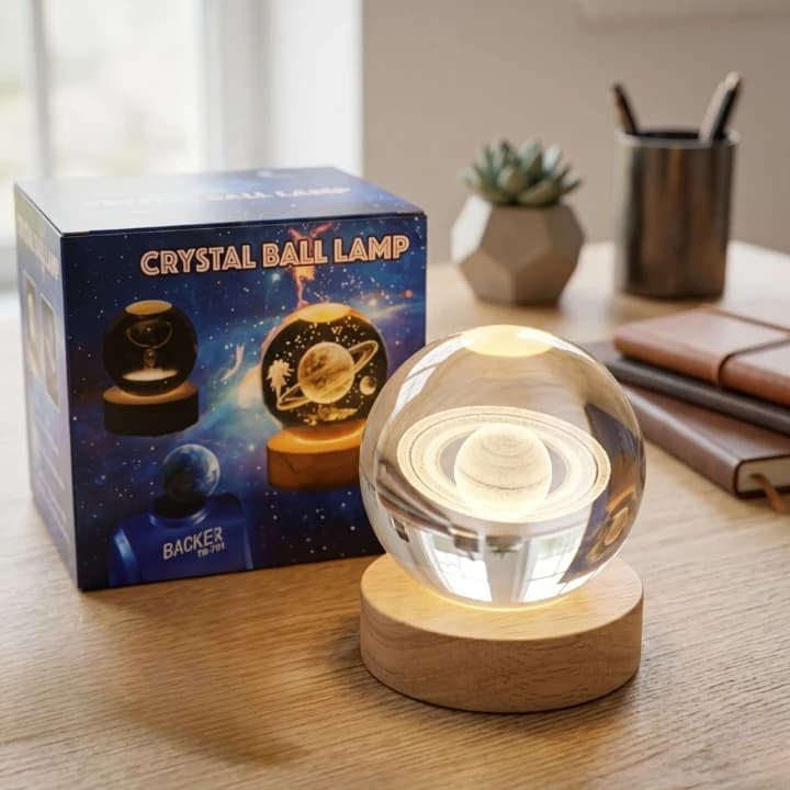 Saturn Crystal Ball USB Lamp thumbnail 3