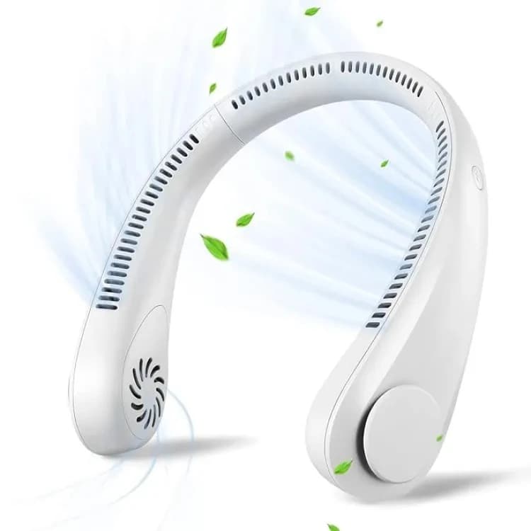 USB Rechargeable Neck Fan, 3 Speeds - View 1