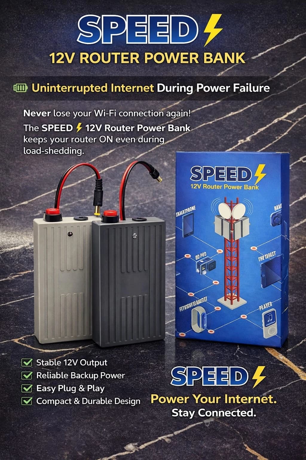 Speed 12V Router Backup Battery — No Charger thumbnail 6