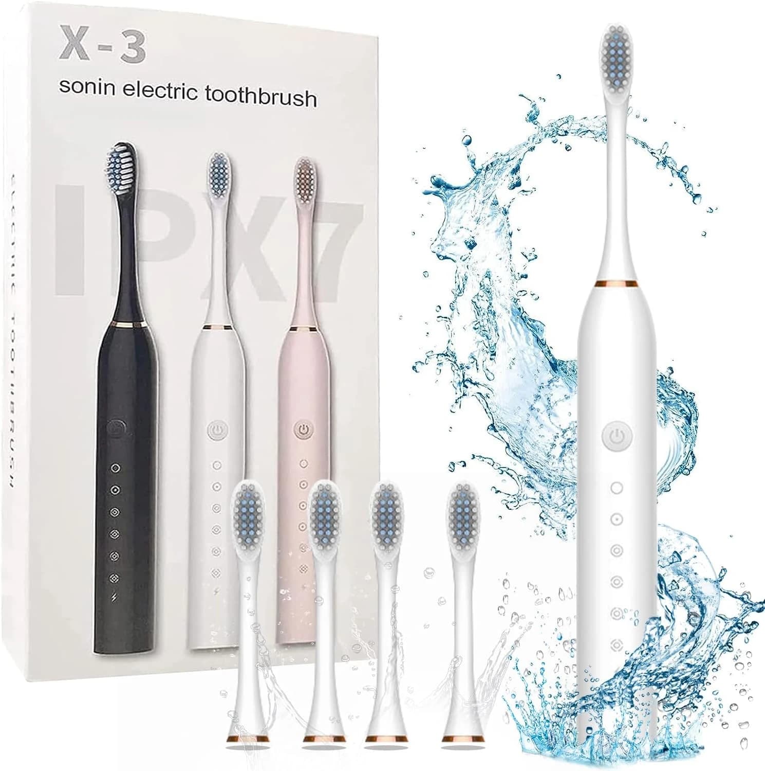 Rechargeable Electric Toothbrush with 2 Extra Heads thumbnail 4