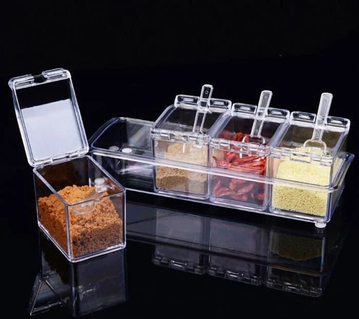 Seasoning Organizer with 4 Compartments and Spoons thumbnail 5