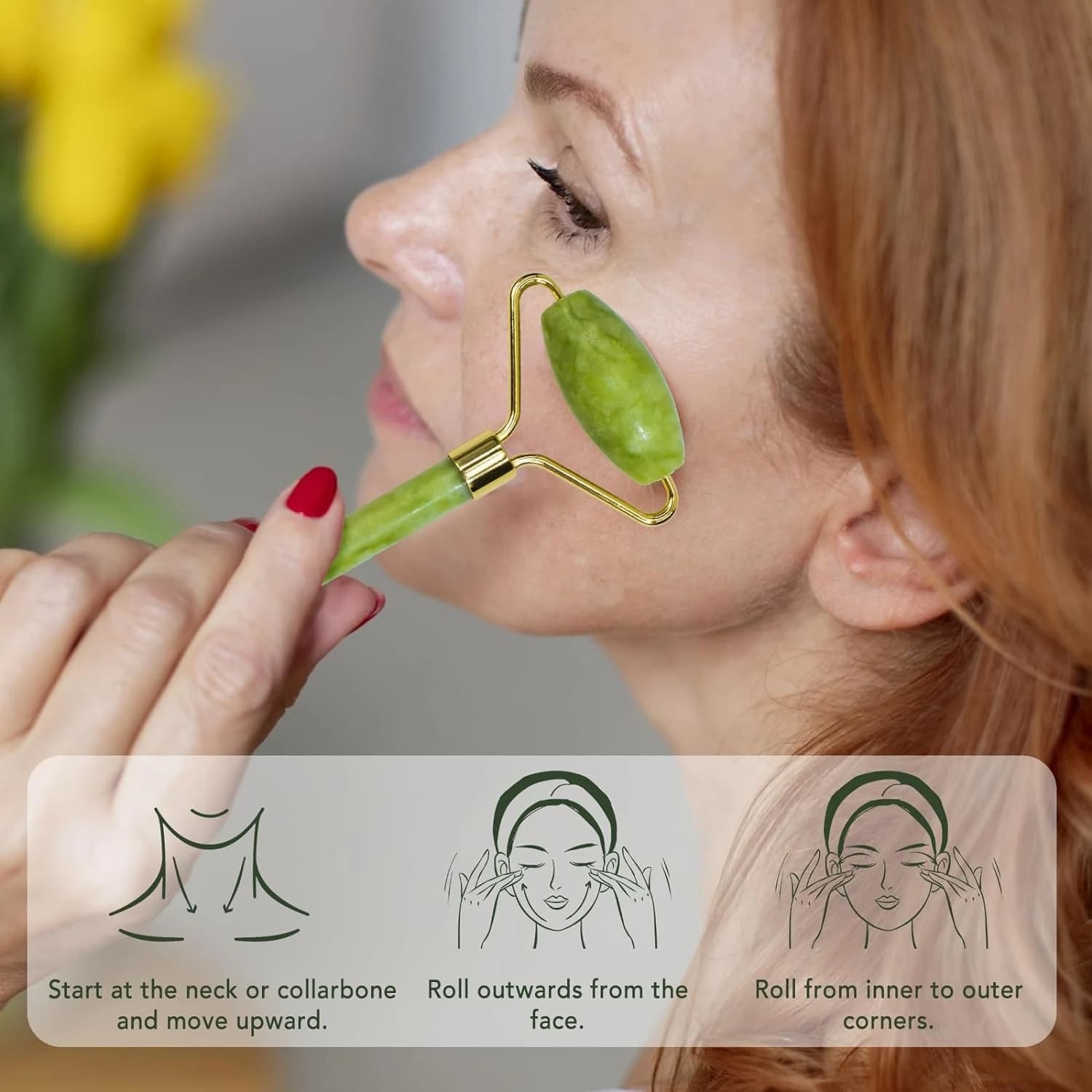 Jade Facial Roller and Gua Sha Tool thumbnail 4