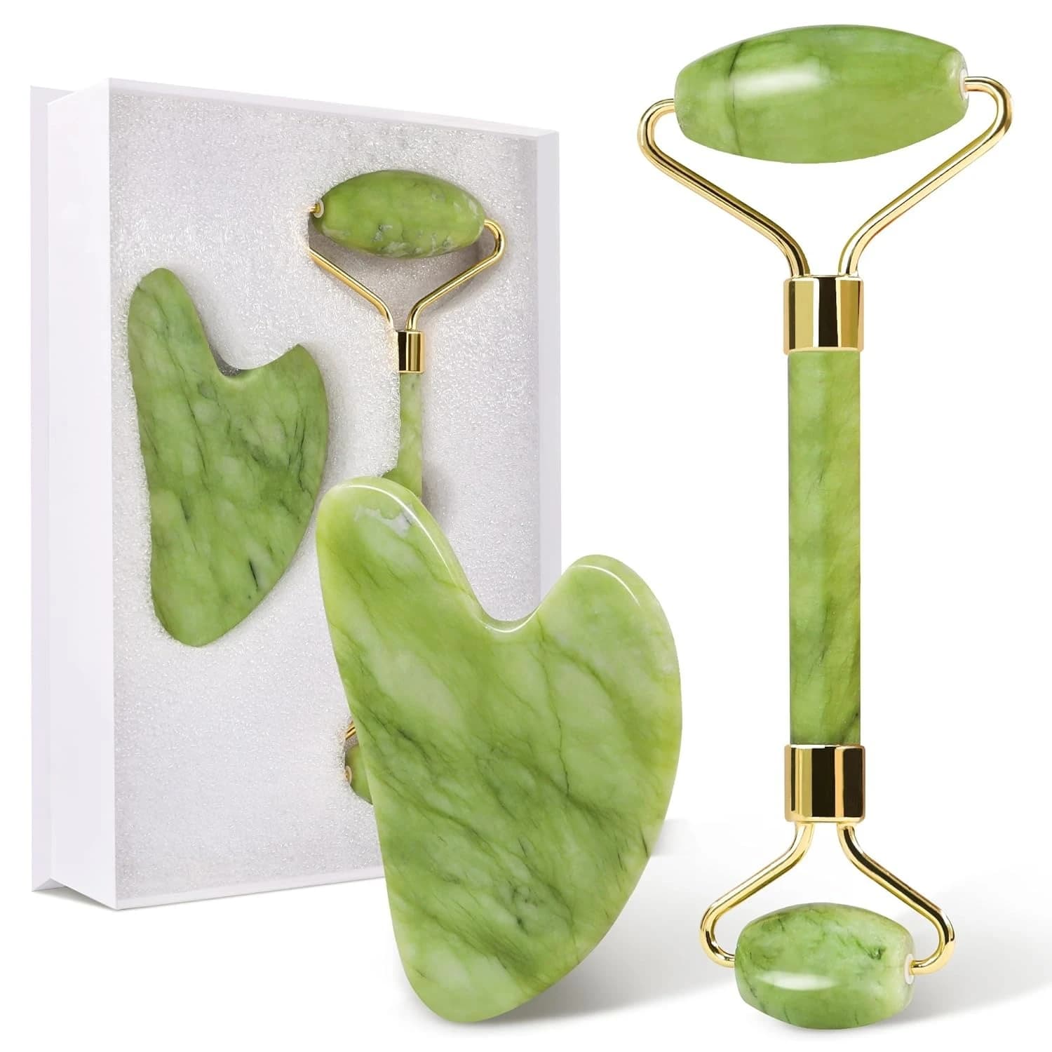 Jade Facial Roller and Gua Sha Tool - View 1