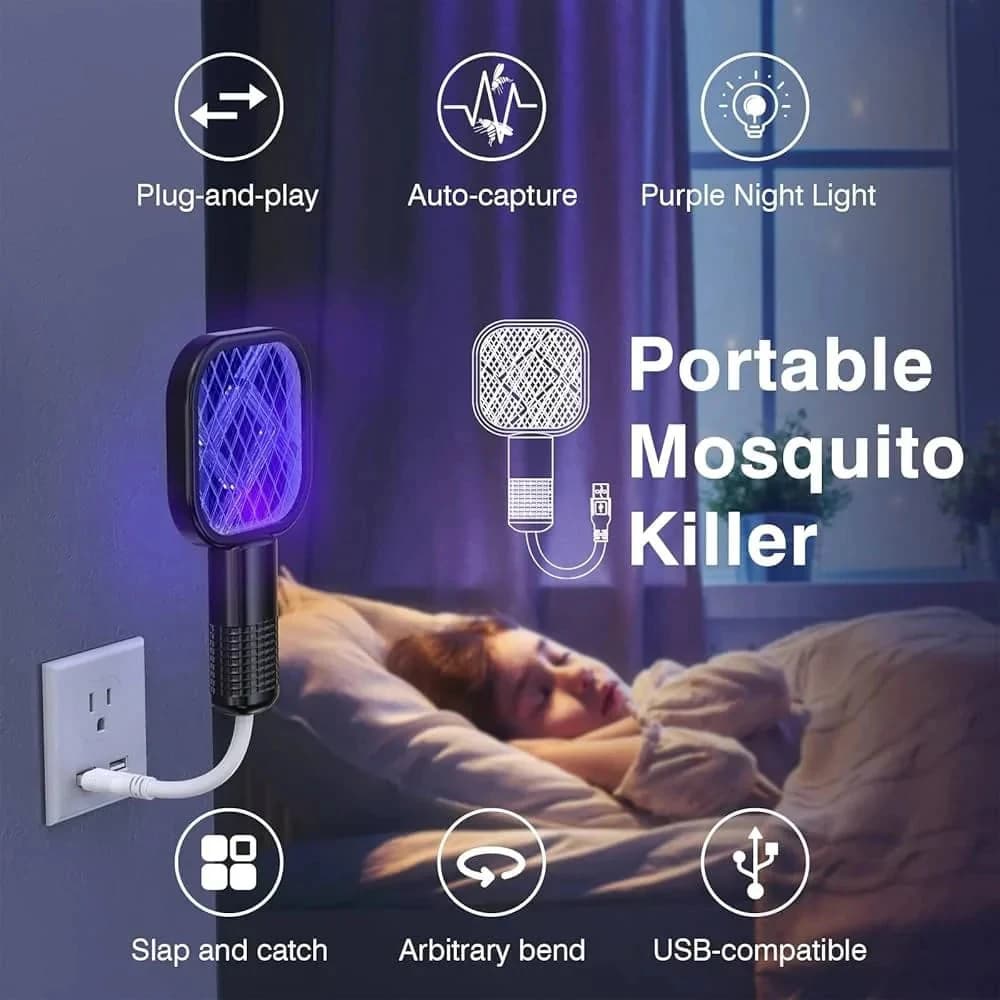 USB Rechargeable Mosquito Racket with UV Light — product detail view