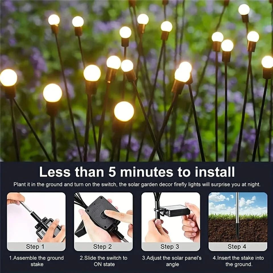 Solar Firefly Garden Lights — Warm Light — product detail view