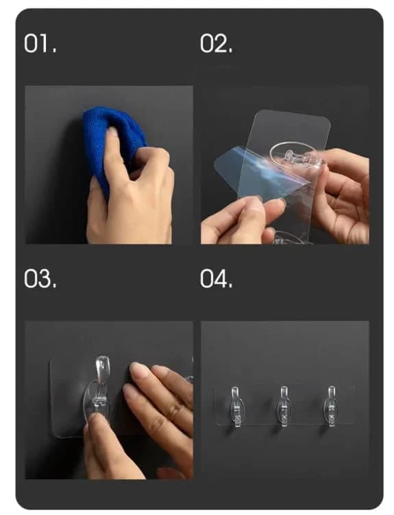 Double-Row Self-Adhesive Hooks — product detail view