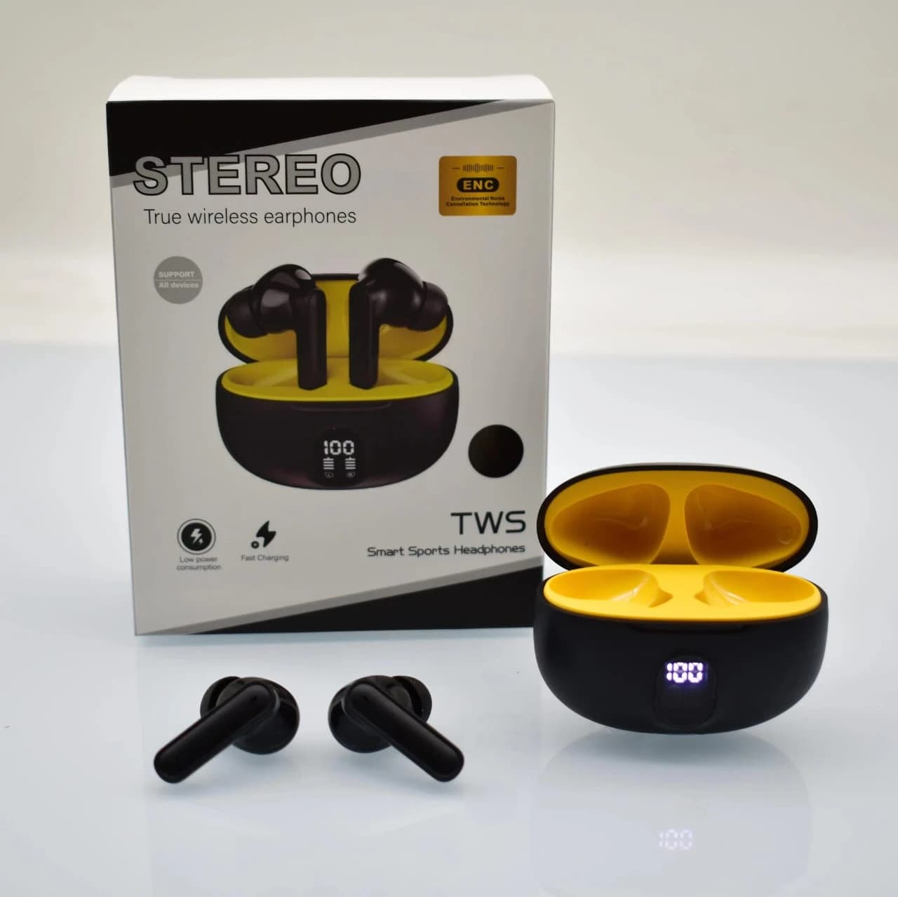 Stereo 895B Wireless Earbuds with LED Display - View 1
