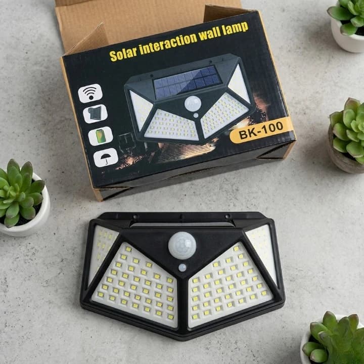 100 LED Solar Motion Sensor Wall Light - View 1