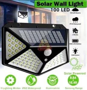 100 LED Solar Motion Sensor Wall Light — product detail view