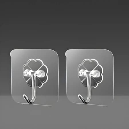 Transparent Self-Adhesive Wall Hooks - View 1