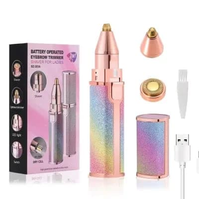2-in-1 Rechargeable Eyebrow and Facial Trimmer - View 1