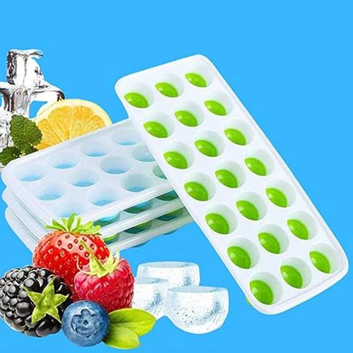 Pop-Up Ice Cube Tray with Lid — product detail view