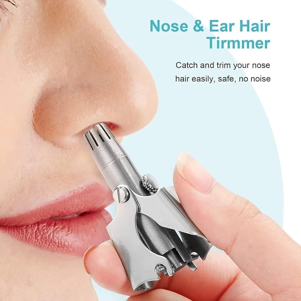 Manual Stainless Steel Nose Hair Trimmer — product detail view