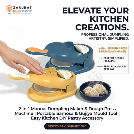 2-in-1 Manual Samosa & Dumpling Maker - Dough Press Machine