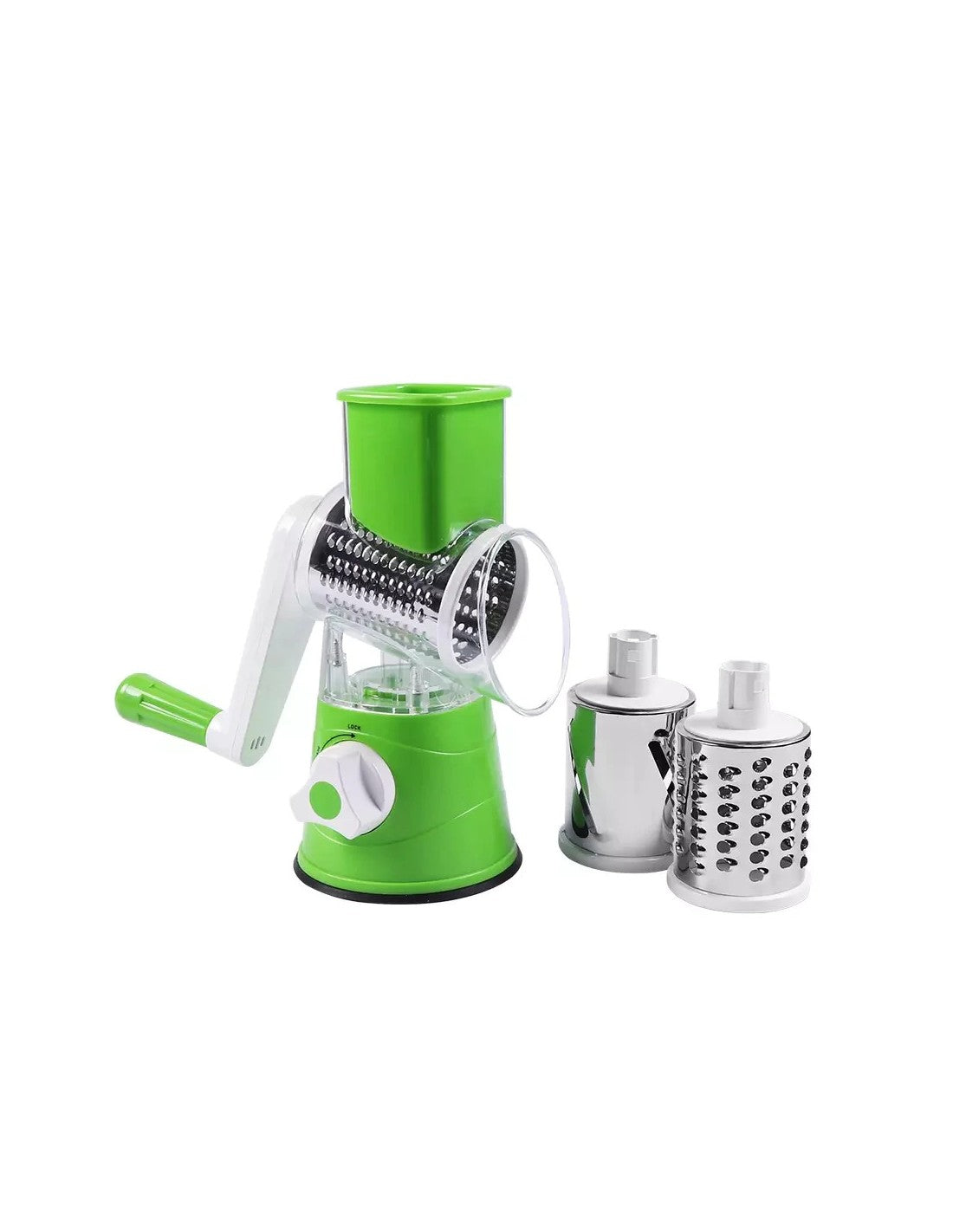 Multi-Functional TableTop Drum Grater & Vegetable Slicer (3 Blades)
