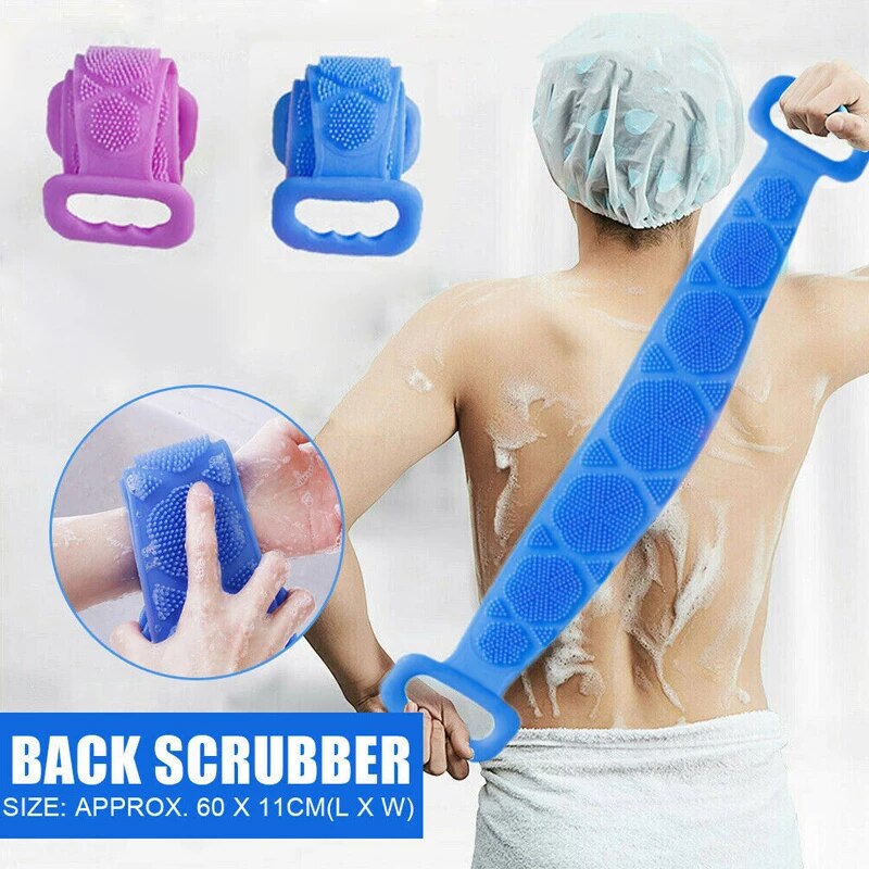 Pack of 2 Silicone Back Scrubber Bath Belt - Exfoliating & Massaging