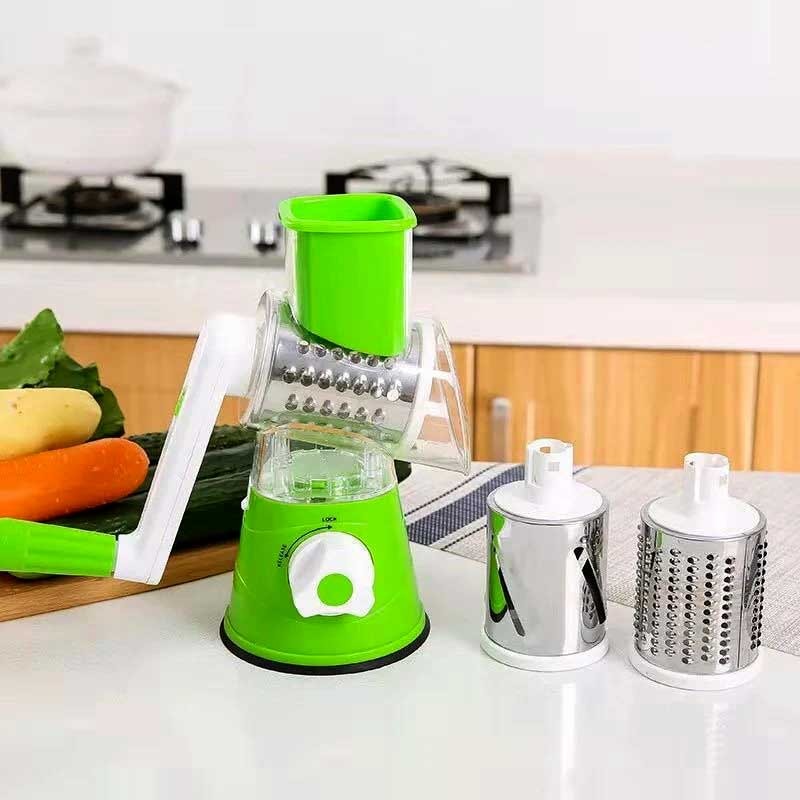 Multi-Functional TableTop Drum Grater & Vegetable Slicer (3 Blades)