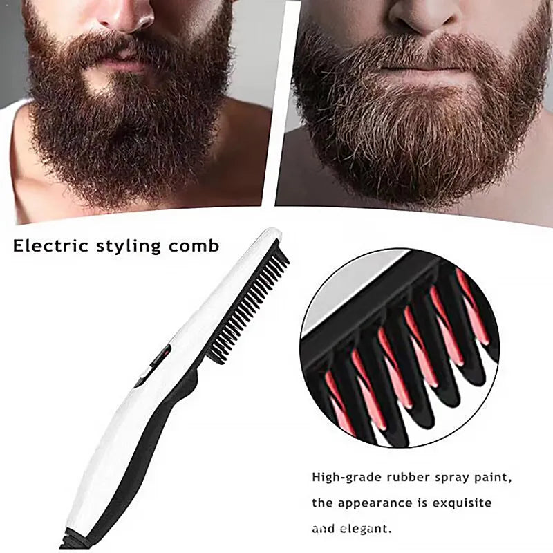 Multi-Functional Men's Beard & Hair Straightener Comb - Imported