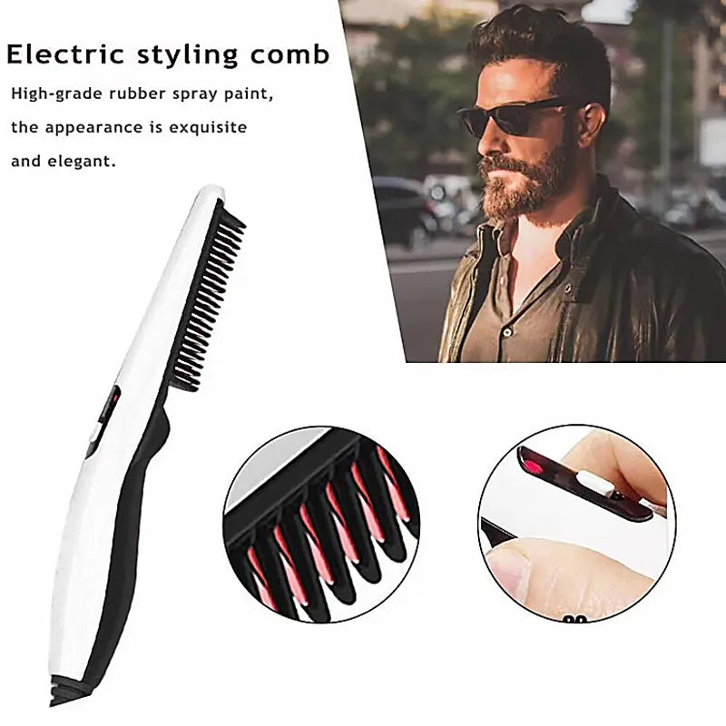 Multi-Functional Men's Beard & Hair Straightener Comb - Imported