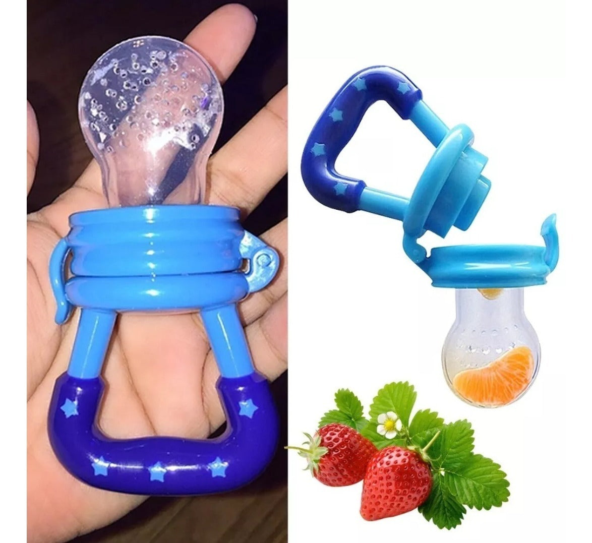 Food Pacifier + Feeder Spoon | Fresh Fruit & Baby Feeding Safe Fruit Feeder (Random Color)