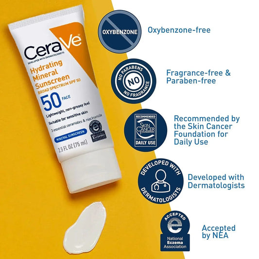 CeraVe 4-in-1 Skincare Bundle: Night Cream, Sunblock, Cleanser & Serum for Radiant Skin