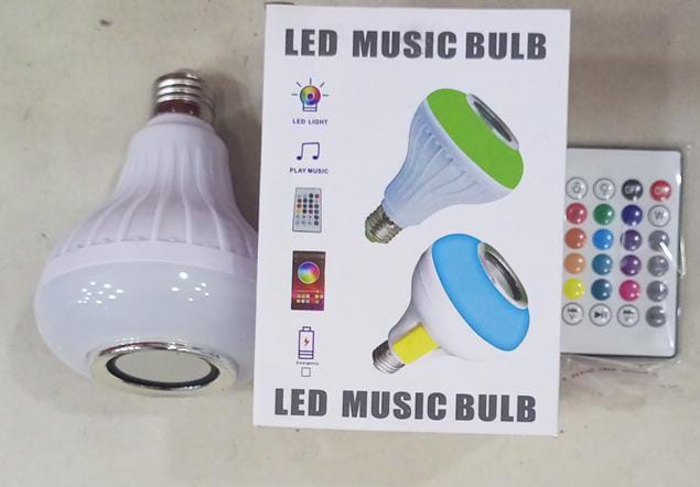 Smart LED Light Bulb with Built-in Bluetooth Speaker & Remote