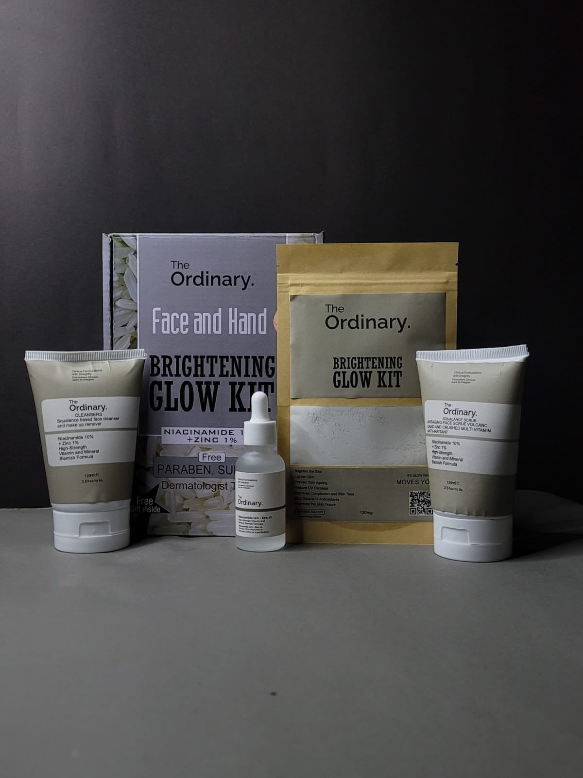 The Ordinary Glow Kit for Face & Hands – Niacinamide + Zinc Brightening & Radiance Skincare Set