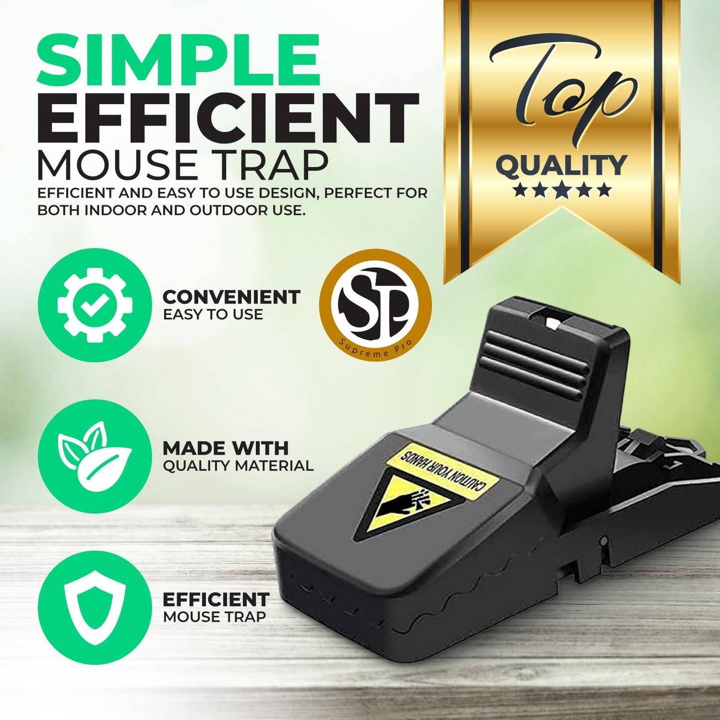 Heavy Duty Reusable Plastic Mouse Trap – Durable & Safe Mouse Catcher for Effective Rodent Control