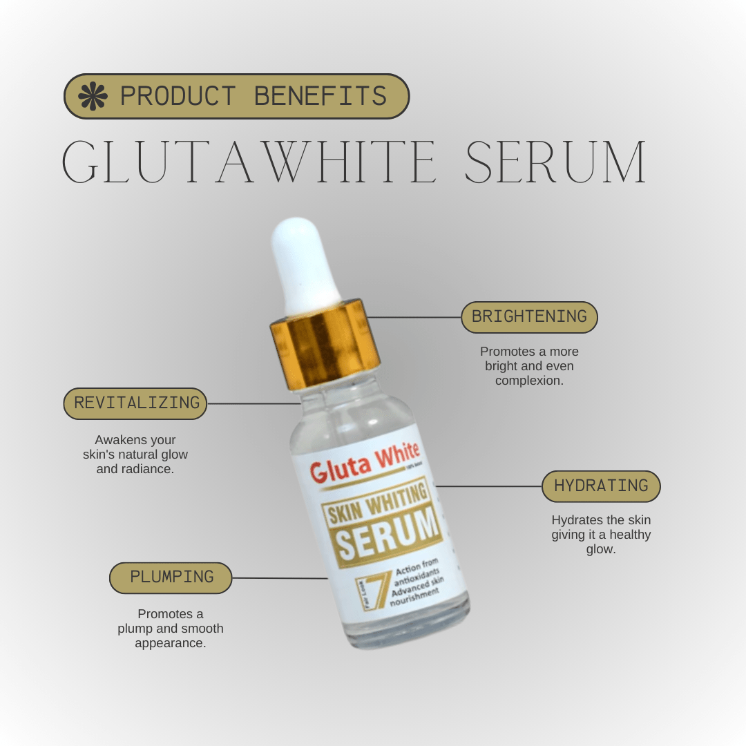 Gluta White Face Glowing Serum | Glutathione-Based Brightening | Hydration & Antioxidant Protection (30ml)