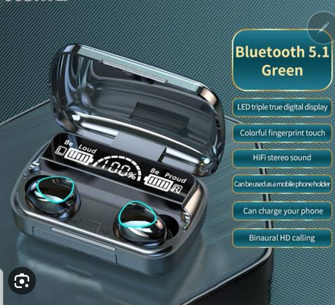 DaMix Original M10 Bluetooth Earbuds - LED Display & Power Bank Case