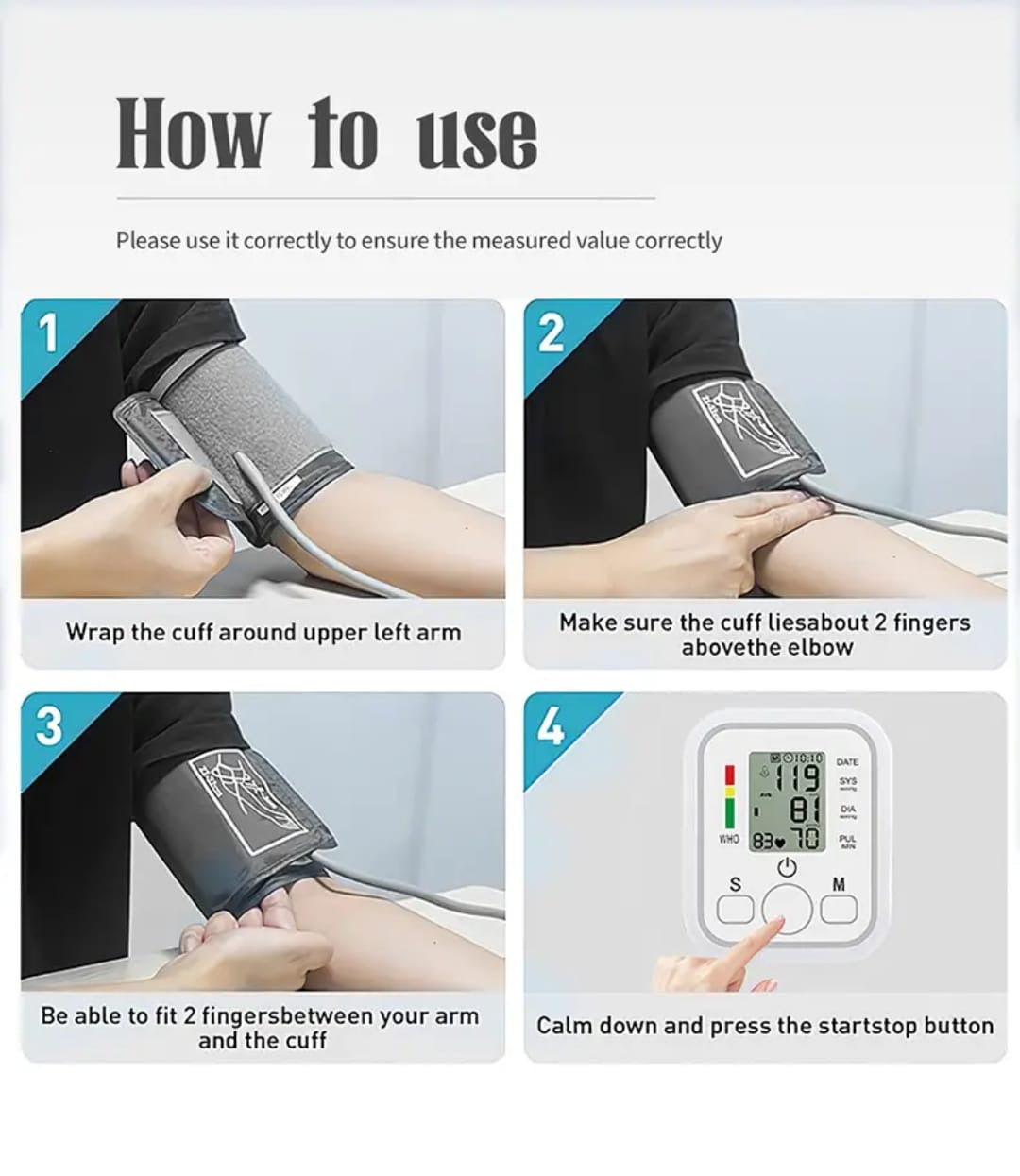 Fully Automatic Digital Blood Pressure Monitor - Upper Arm BP Machine