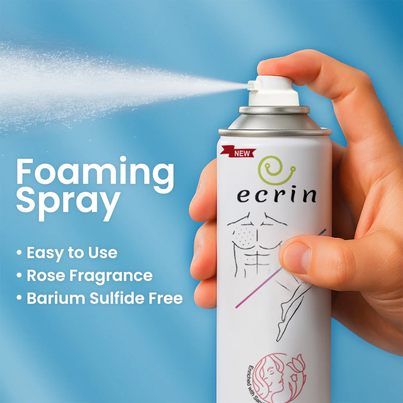 New Ecrin Hair Removal Foaming Spray – Advanced Formula with Refreshing Fragrance (200ml)