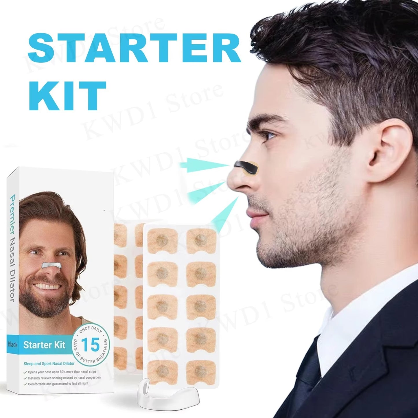 15pcs Magnetic Sport Nasal Strips – Air Intake Improvement, Sleep Aid & Snoring Reduction