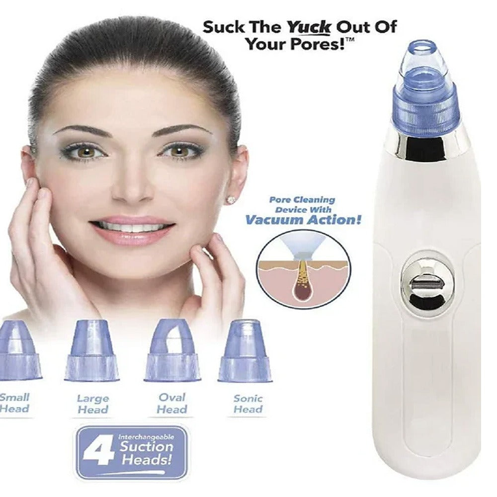 Derma Suction Pore Cleaning Device – Deep Vacuum Blackhead Remover | Smooth, Clean & Glowing Skin (Cell Operated)