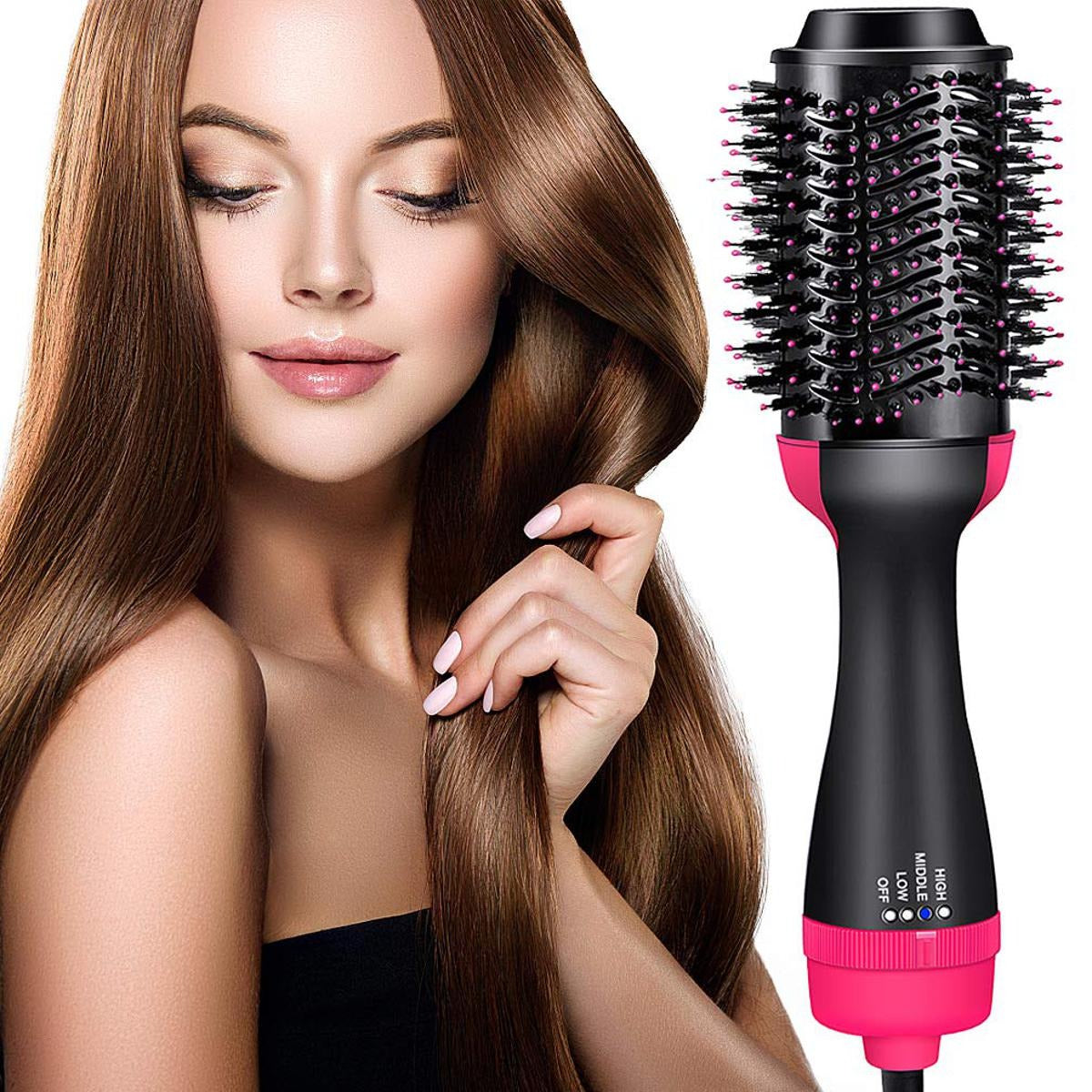Buy 3-in-1 Hair Dryer Brush - Straightener, Curler & Comb Styler in Pakistan