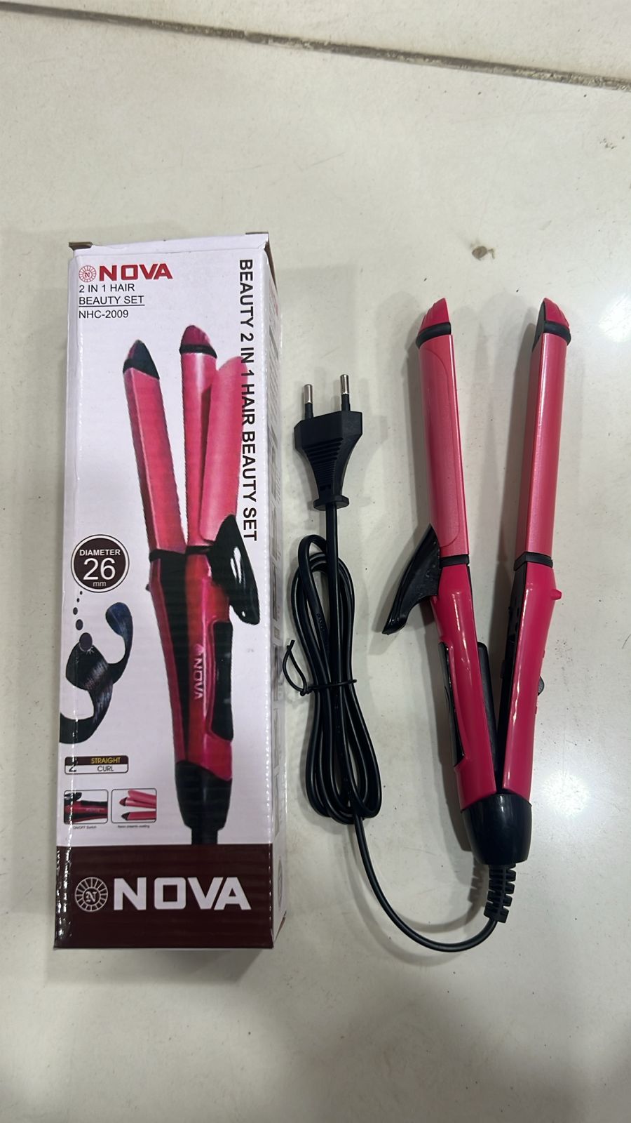 Nova 2-in-1 Hair Straightener & Curler - Model NHC-2009
