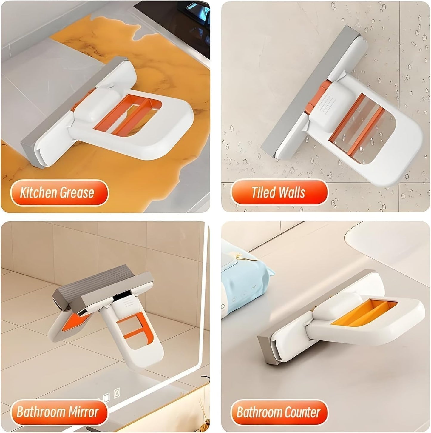 Foldable Desktop Mini Sponge Mop - Self-Squeezing Portable Cleaner