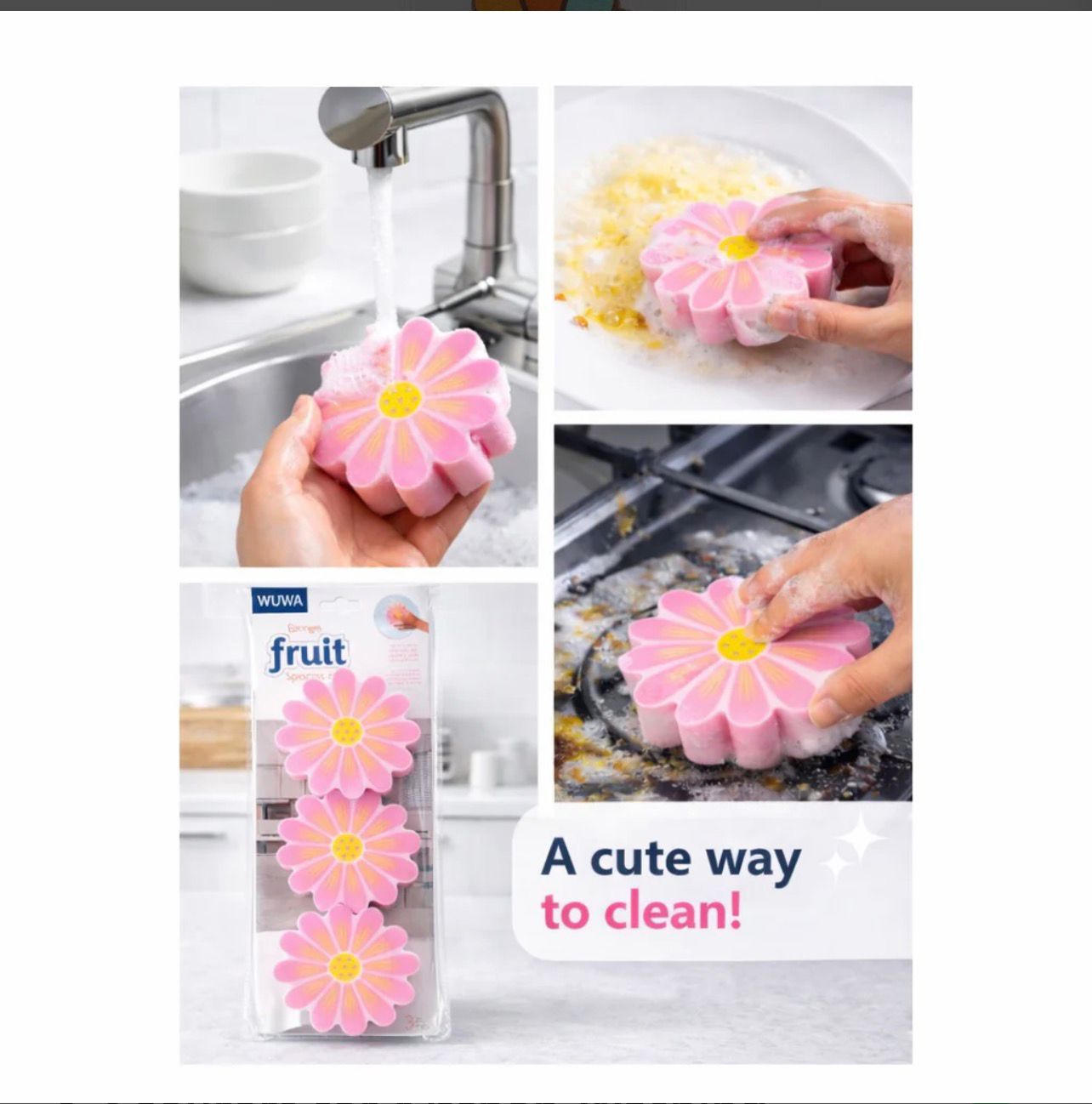 Zidello Dual-Action Non-Scratch Kitchen Sponge & Scourer