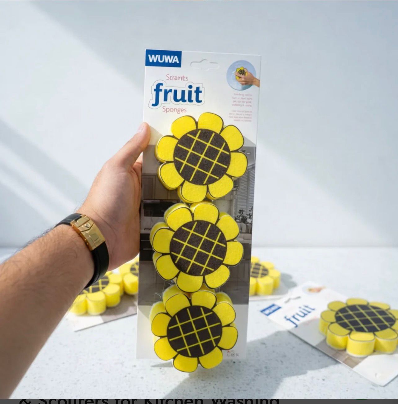 Zidello Dual-Action Non-Scratch Kitchen Sponge & Scourer