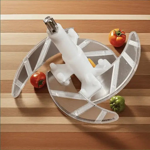 2L Manual Push Food Chopper - Stainless Steel Vegetable & Nut Slicer
